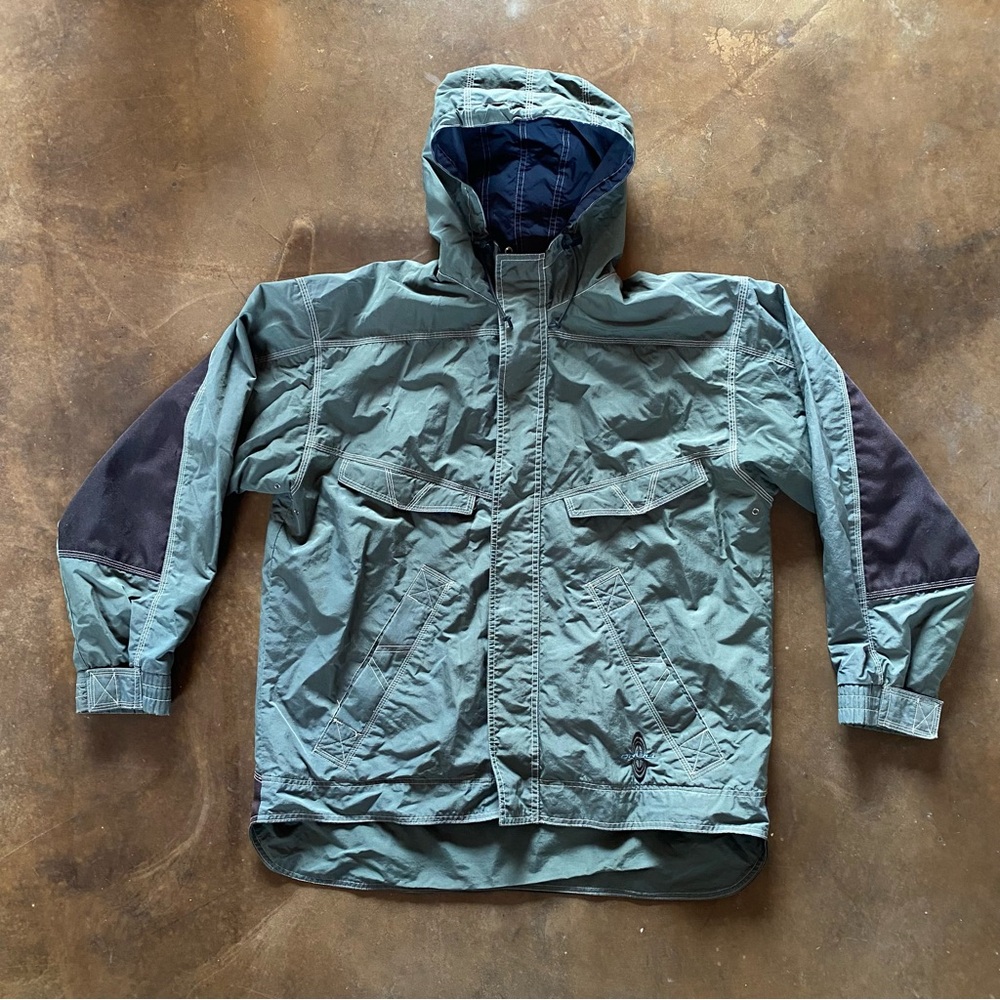 VTG 90s O'Neill Olive Sno Wear Nylon Ski Snowboard Shell Lightweight Jacket